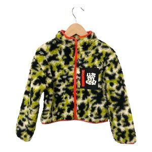 Green & Black Jacket with Orange Trim Girl’s Size XS (4/5)  Black History Month